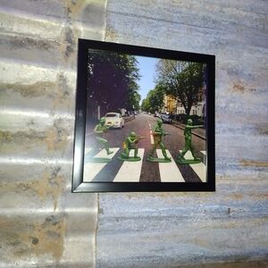 Plastic Army Men Beatles Crossing Abbey Road Framed Art Print By Neon Nicho